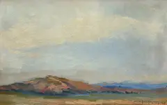 Marin H. Georgescu, Peisaj din Câmpulung, 1919, ulei pe carton