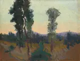 Marin H. Georgescu, Peisaj în amurg, 1922, ulei pe carton