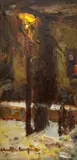 Nocturnă by Rudolf Schweitzer–Cumpăna, ulei pe carton, sold Sep 2024