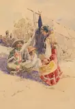 Dimitrie Szilaghi, Nomazi, acuarelă pe hârtie