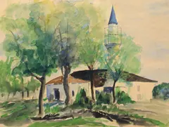George Barbieri, Vedere din Mangalia, 1946, acuarelă pe hârtie