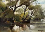 Ion Panteli Stanciu, Peisaj din Deltă, 1930, ulei pe carton
