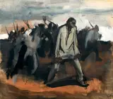 Corneliu Baba, Studiu pentru Răscoala - 1907, 1951, tempera și cărbune pe carton