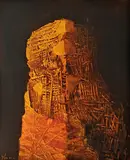 Chevalier by Adrian Ghenie, ulei pe carton subțire, sold Jul 2024