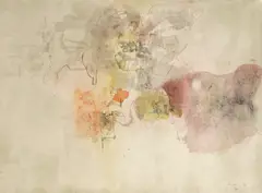Octav Grigorescu, Nori, 1978, acuarelă și tuș pe hârtie lipită pe carton