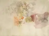 Octav Grigorescu, Nori, 1978, acuarelă și tuș pe hârtie lipită pe carton