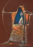 Ion Iancuț, Arcaș în sine, pastel pe hârtie