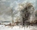 Corneliu Brudașcu, Peisaj de iarnă, 1983, ulei pe pânză
