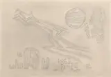 Peisaj cu lună plină by Dan Hatmanu, 1977, hârtie lipită pe carton, offered Jul 2024