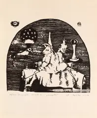 Noaptea by Ștefan Câlția, serigrafie, sold Jul 2024