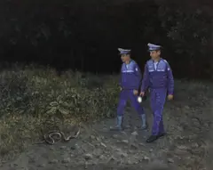 Serban Savu, Patrula, 2020, ulei pe lemn