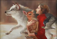 Adriana Badea, Chemarea, 2023, ulei pe pânză lipită pe placaj