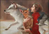 Adriana Badea, Chemarea, 2023, ulei pe pânză lipită pe placaj