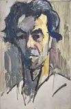 Autoportret by Constantin Piliuță, ulei pe carton, sold Jul 2024