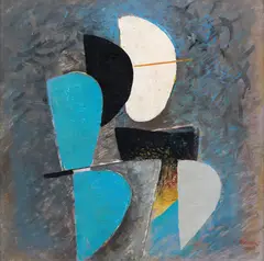 Aripi by Constantin Blendea, 2001, ulei pe carton, offered Jul 2024