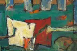 Marcel Janco, Compoziție (IV), 1945, ulei pe carton