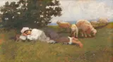 Ludovic Bassarab, Păstoriță, ulei pe carton