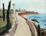 Spiru Vergulescu, Faleză la Balcic, 1978, ulei pe carton