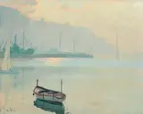 Dimineață la Nisa by Constantin Isachie Popescu, ulei pe carton, sold Jul 2024