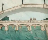 Spiru Vergulescu, Poduri peste Sena, 1986, ulei pe pânză