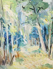 Luminiș by Constantin Piliuță, anii '50, ulei pe carton, sold Jul 2024