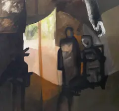 Personaje by Paul Ackerman, ulei pe pânză, sold Jul 2024