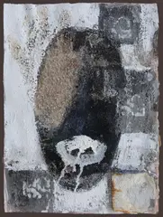 Chip by Florica Prevenda, ulei, gesso și colaj pe hârtie, sold Jul 2024