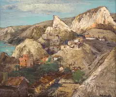 Balchik by Ivan Hristov, 1947, oil on canvas, sold Jun 2024