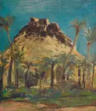 Evgeni Tomov, Landscape from Algeria, 1974, oil on cardboard