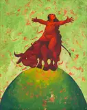 Journey by Gancho Karabadzhakov, oil on canvas, sold Jun 2024