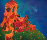 Falling stars by Gancho Karabadzhakov, oil on canvas, sold Jun 2024