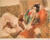 Jules Pascin, Model in the atelier, chromolithography