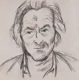 Vasil Valchev, Portrait of the artist Genko Genkov, 1980's, pencil on paper