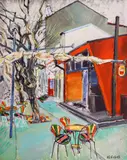 Yuri Bukov, The colorful coffee place, mid-1990's, oil on canvas