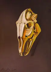 Skull by Atanas Yaranov, 1984, oil on canvas, sold Jun 2024