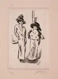 Jules Pascin, French women at the ball, etching