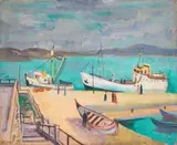 Evgeni Bugaev, Harbour, oil on canvas