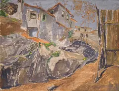 Preslav Karshovski, Old town, 1935, oil on plywood