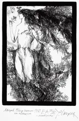 Rumen Skorchev, Crocus (illustrations for "Following the Shadows of the Clouds" by Peyo Yavorov), 1981, etching, mezzotint and zinc