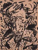Zlatyu Boyadzhiev, Portrait of a peasant, 1940, ink on paper