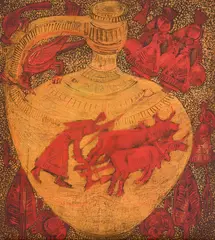 Dimitar Kazakov-Neron, The mythical jug, 1970's, oil on wood