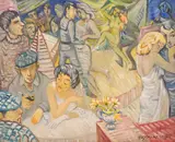 Naum Hadjimladenov, Cabaret, oil on canvas