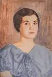 Vasil Stoilov, Portrait of a lady (The blue dress)