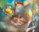 Suli Seferov, Maternity, 1999, oil on canvas