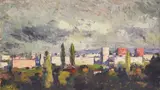 Konstantin Tringov, Lanscape in Sofia, 1966, oil on canvas