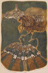 Vasil Valchev, The legend of Tarnovgrad, lithography