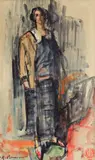 Lucreția în salon by Gheorghe Petrașcu, anii '30, acuarelă pe hârtie, sold Jun 2024