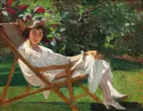 Ipolit Strâmbu, În grădină, 1928, ulei pe carton