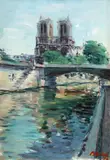 Dimitrie Berea, Vedere spre Notre Dame, 1958, ulei pe pânză
