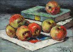 Jean Cheller, Mere și cărți, a doua jumătate a anilor '40, ulei pe carton